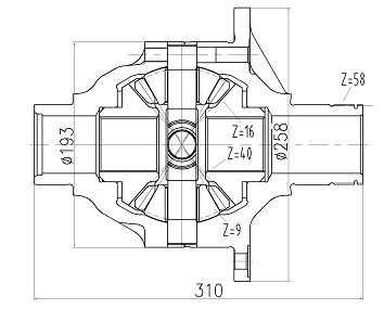 High Hardness Complete Rear Differential Assembly , Complete Rear Axle Assembly